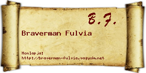Braverman Fulvia névjegykártya